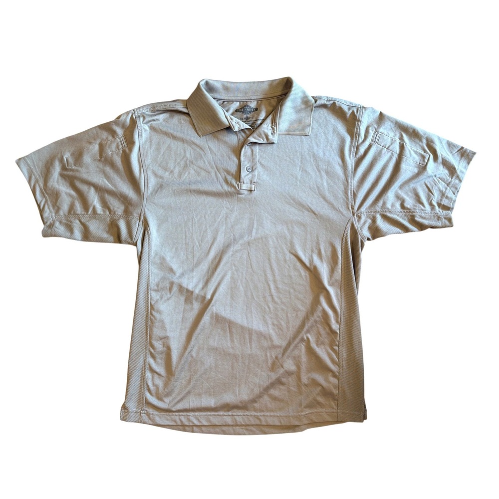Tru-Spec Repreve Tactical Polo Shirt Mens Large Tan Short Sleeve Pen Pocket
